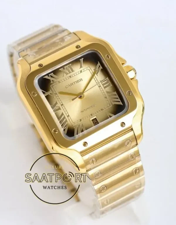 Cartier Santos WGSA0095 Full Gold Roman Rakam 1847 MC Super Clone ETA