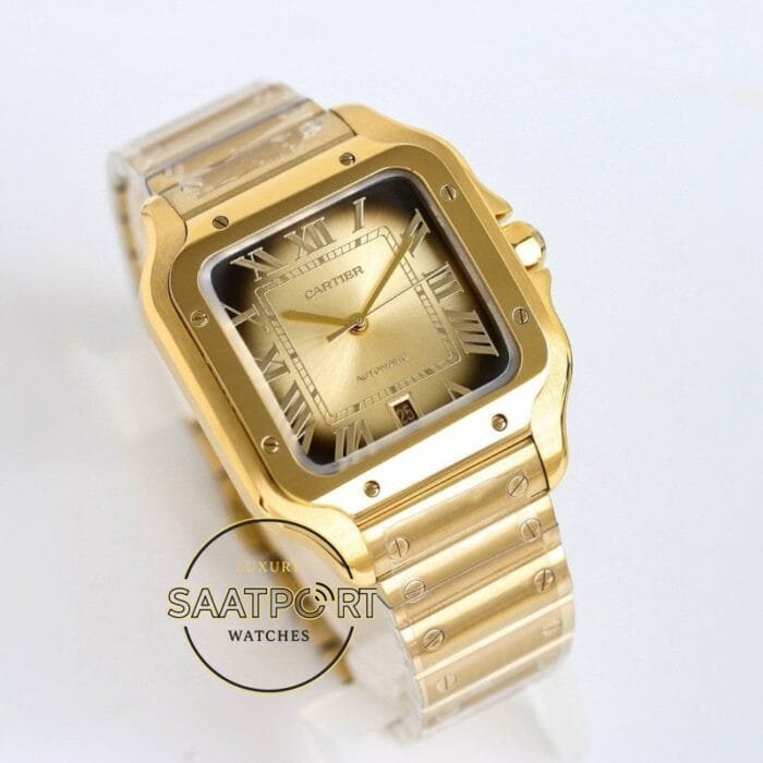Cartier Santos WGSA0095 Full Gold Roman Rakam 1847 MC Super Clone ETA