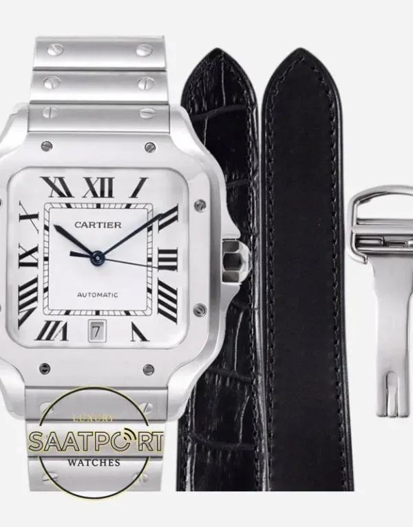 Cartier Santos WSSA0018 Beyaz Kadran 40mm 1847 MC Super Clone ETA