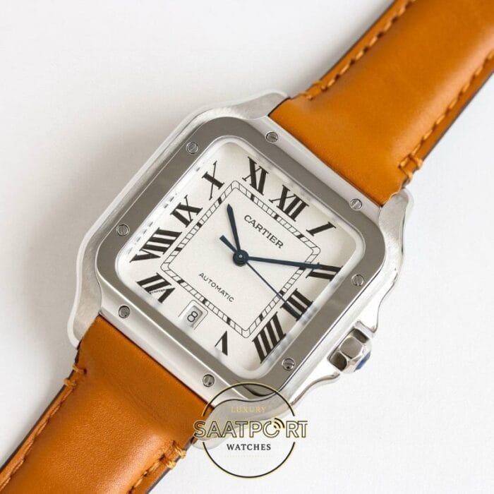 Cartier Santos WSSA0018 Roman Kadran Deri Kordon 40mm 1847 MC Super Clone ETA