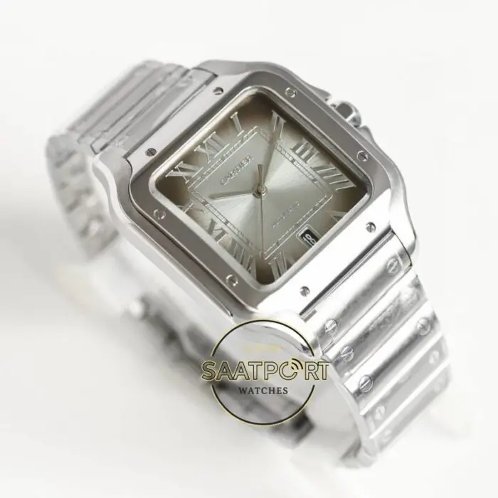 Cartier Santos WSSA0018 Roman Rakamlı Gümüş Kadran 1847 MC Super Clone ETA