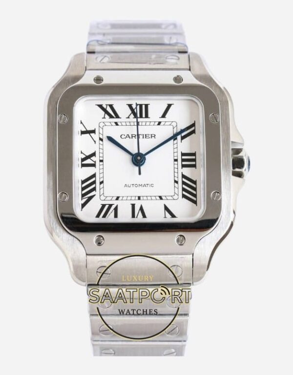 Cartier Santos WSSA0029 Roman Rakamlı Beyaz Kadran 1847 MC Super Clone ETA