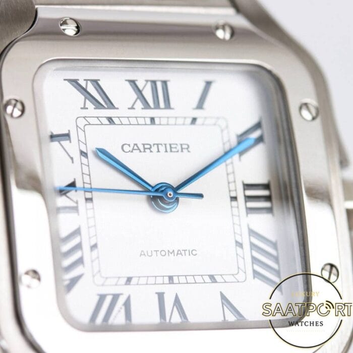 Cartier Santos WSSA0029 Roman Rakamlı Beyaz Kadran 1847 MC Super Clone ETA