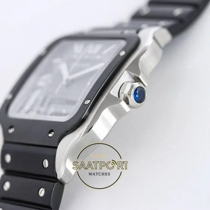Cartier Santos WSSA0037 Roman Kadran Siyah Bezel 40mm 1847 MC Super Clone ETA