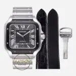 Cartier Santos WSSA0037 Siyah Bezel Roman Kadran 40mm 1847 MC Super Clone ETA