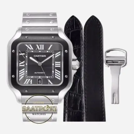 Cartier Santos WSSA0037 Siyah Bezel Roman Kadran 40mm 1847 MC Super Clone ETA