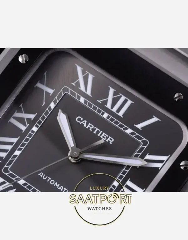 Cartier Santos WSSA0037 Siyah Bezel Roman Kadran 40mm 1847 MC Super Clone ETA