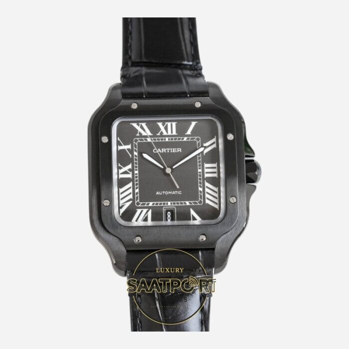 Cartier Santos WSSA0039 Siyah Roman Kadran 40mm 1847 MC Super Clone ETA (1)