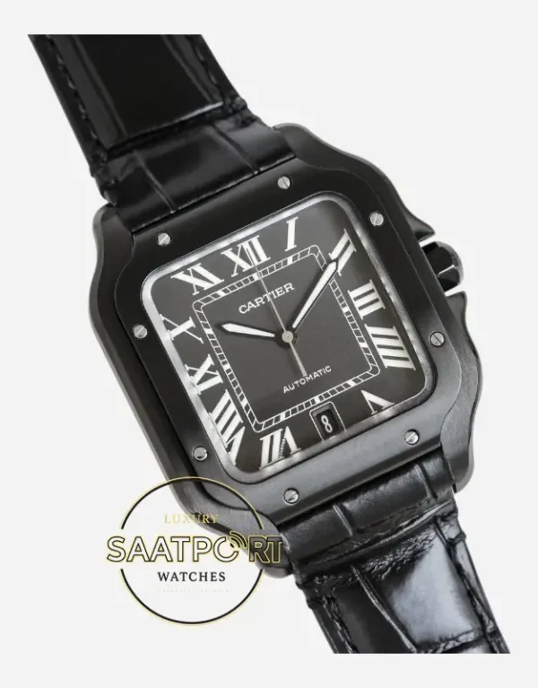 Cartier Santos WSSA0039 Siyah Roman Kadran 40mm 1847 MC Super Clone ETA