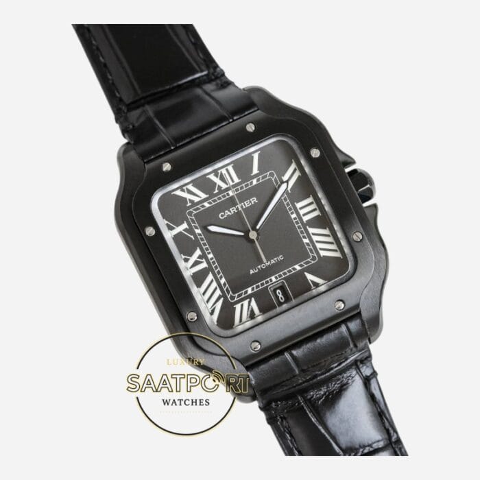 Cartier Santos WSSA0039 Siyah Roman Kadran 40mm 1847 MC Super Clone ETA