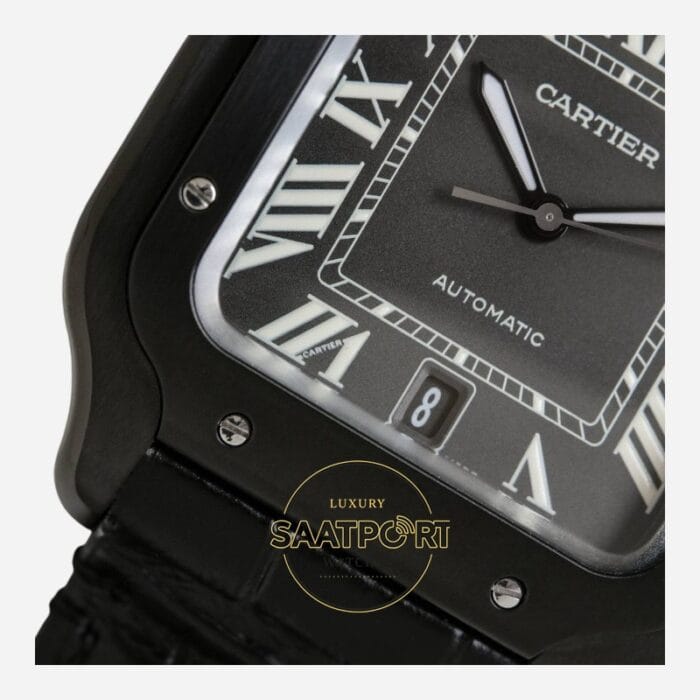 Cartier Santos WSSA0039 Siyah Roman Kadran 40mm 1847 MC Super Clone ETA