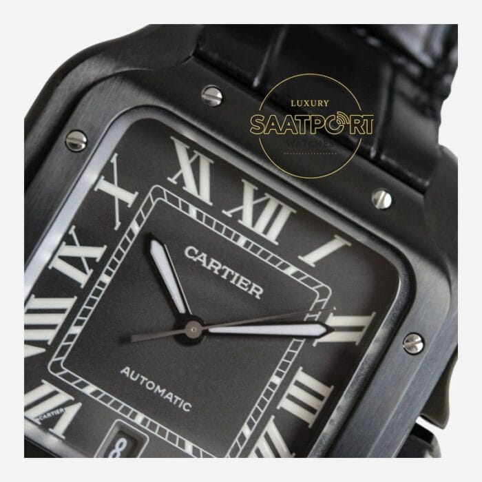 Cartier Santos WSSA0039 Siyah Roman Kadran 40mm 1847 MC Super Clone ETA