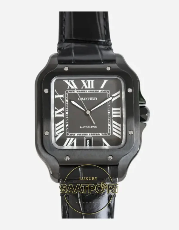 Cartier Santos WSSA0039 Siyah Roman Kadran 40mm 1847 MC Super Clone ETA