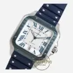 Cartier Santos WSSA0047 Roman Kadran Mavi Bezel 40mm 1847 MC Super Clone ETA