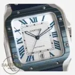 Cartier Santos WSSA0047 Roman Kadran Mavi Bezel 40mm 1847 MC Super Clone ETA