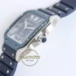 Cartier Santos WSSA0048 Roman Mavi Kadran Kauçuk Kordon 1847 MC Super Clone ETA