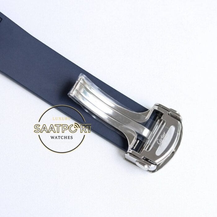 Cartier Santos WSSA0048 Roman Mavi Kadran Kauçuk Kordon 1847 MC Super Clone ETA
