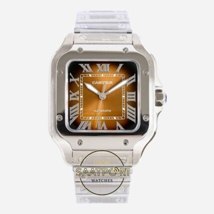 Cartier Santos WSSA0065 Roman Rakamlı Kahve Kadran 1847 MC Super Clone ETA