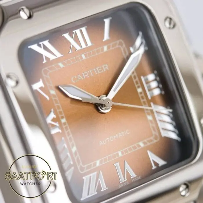 Cartier Santos WSSA0065 Roman Rakamlı Kahve Kadran 1847 MC Super Clone ETA