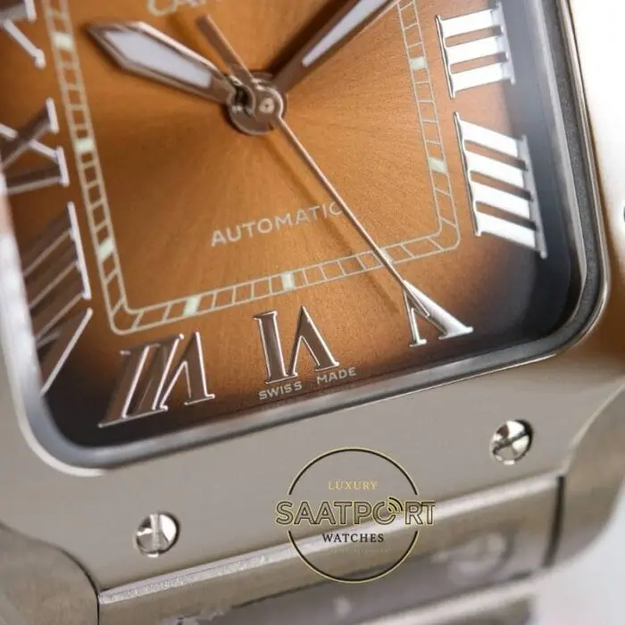 Cartier Santos WSSA0065 Roman Rakamlı Kahve Kadran 1847 MC Super Clone ETACartier Santos WSSA0065 Roman Rakamlı Kahve Kadran 1847 MC Super Clone ETA
