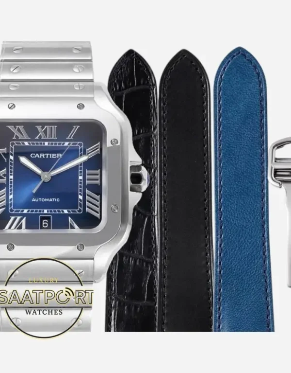 Cartier Santos WSSA0071 Mavi Roman Kadran 40mm 1847 MC Super Clone ETA (1)
