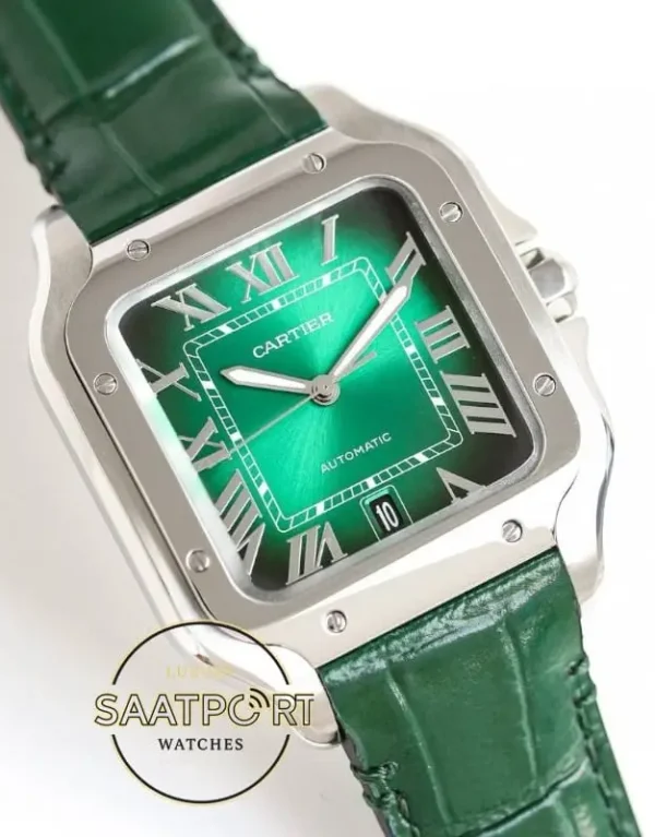 Cartier Santos WSSA0095 Yeşil Roman Kadran 40mm 1847 MC Super Clone ETA