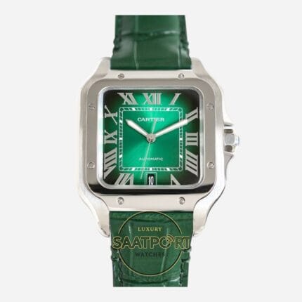 Cartier Santos WSSA0095 Yeşil Roman Kadran 40mm 1847 MC Super Clone ETA