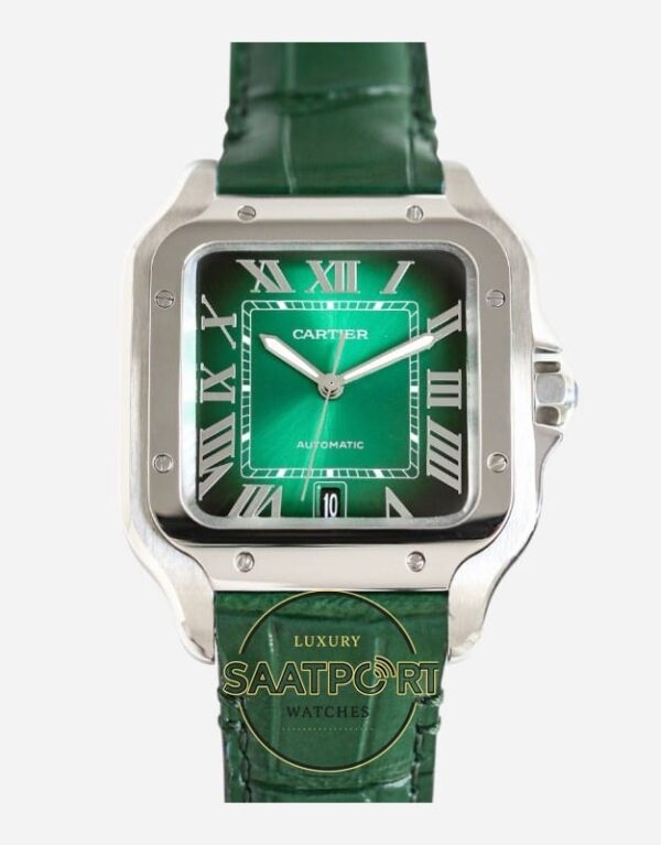 Cartier Santos WSSA0095 Yeşil Roman Kadran 40mm 1847 MC Super Clone ETA