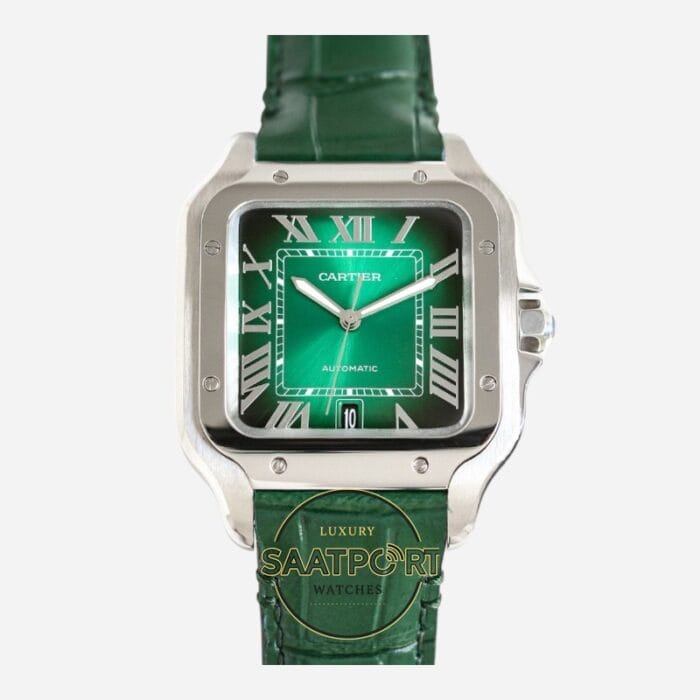 Cartier Santos WSSA0095 Yeşil Roman Kadran 40mm 1847 MC Super Clone ETA