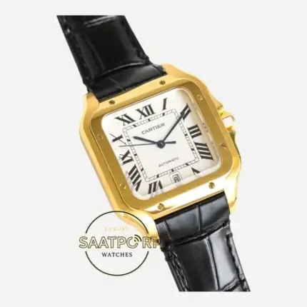 Cartier Santos WGSA0029 Gold Kasa Beyaz Roman Kadran 40mm 1847 MC Super Clone ETA