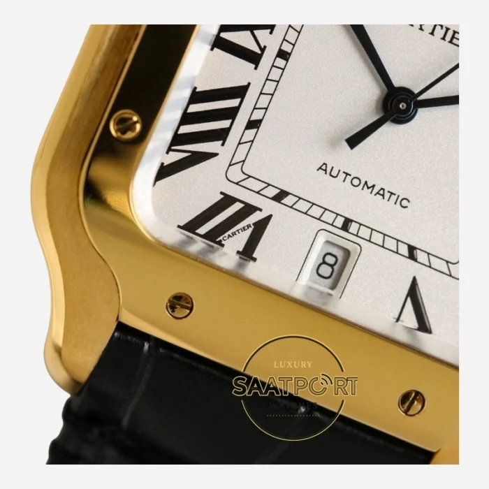 Cartier Santos WGSA0029 Gold Kasa Beyaz Roman Kadran 40mm 1847 MC Super Clone ETA