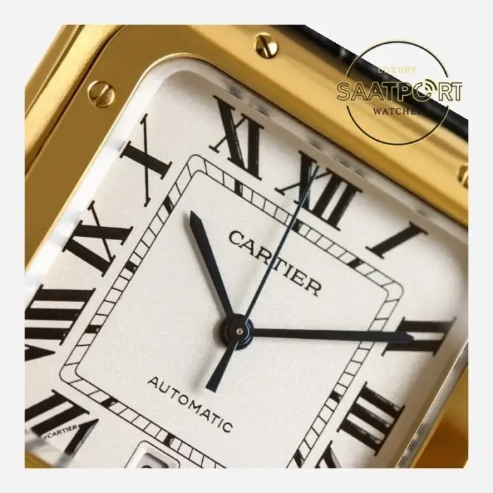Cartier Santos WGSA0029 Gold Kasa Beyaz Roman Kadran 40mm 1847 MC Super Clone ETA