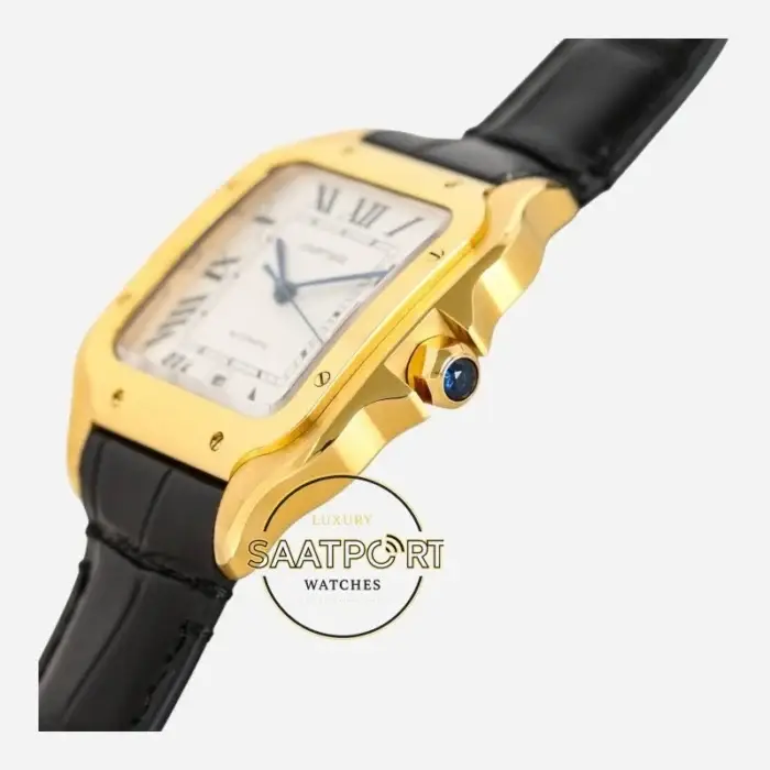 Cartier Santos WGSA0029 Gold Kasa Beyaz Roman Kadran 40mm 1847 MC Super Clone ETA