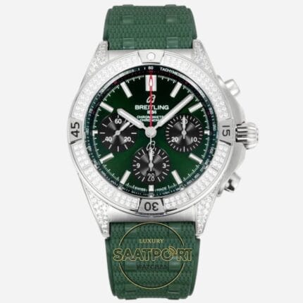 Breitling Chronomat 42 Calibre B01 Yeşil Kadran AB0134101L2S1 Super Clone ETA