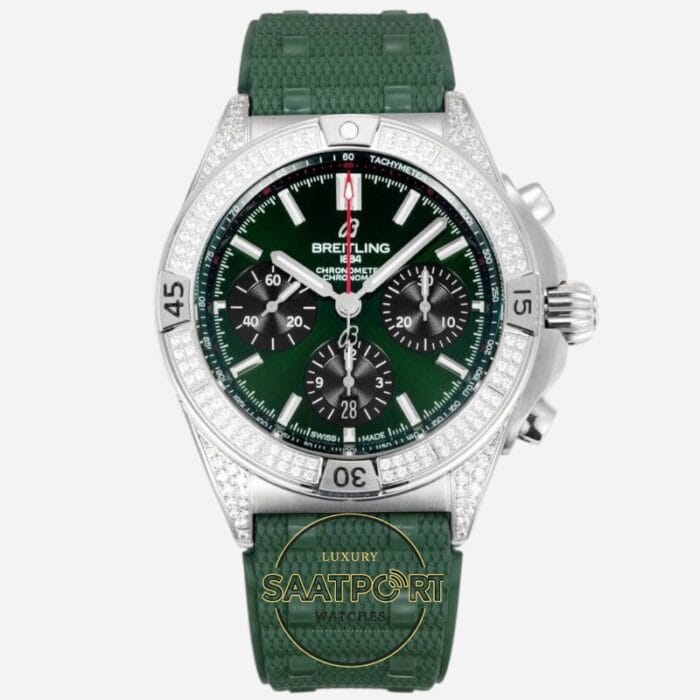 Breitling Chronomat 42 Calibre B01 Yeşil Kadran AB0134101L2S1 Super Clone ETA