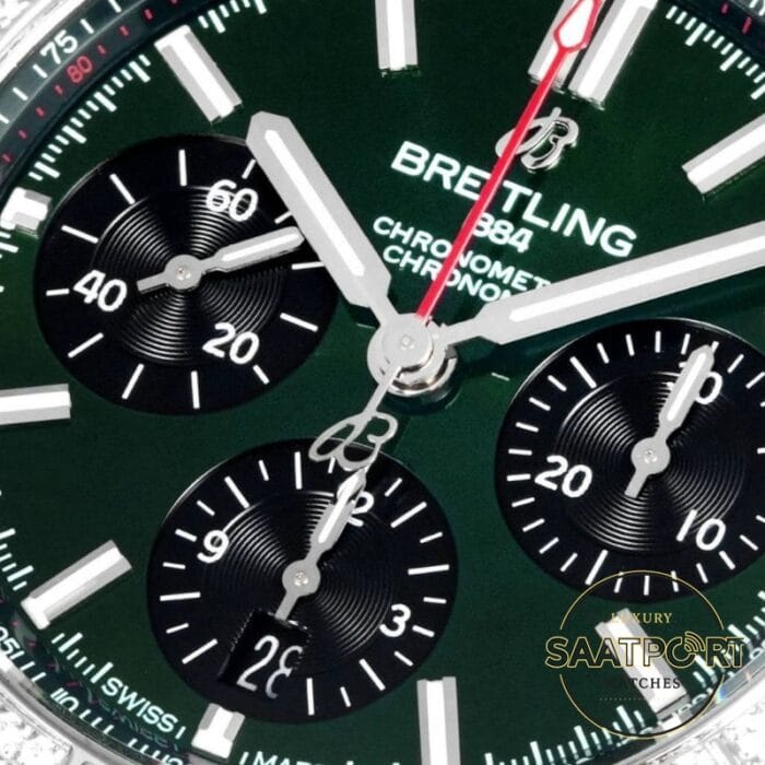 Breitling Chronomat 42 Calibre B01 Yeşil Kadran AB0134101L2S1 Super Clone ETA