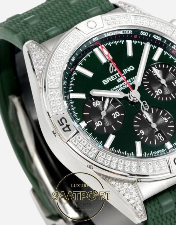 Breitling Chronomat 42 Calibre B01 Yeşil Kadran AB0134101L2S1 Super Clone ETA