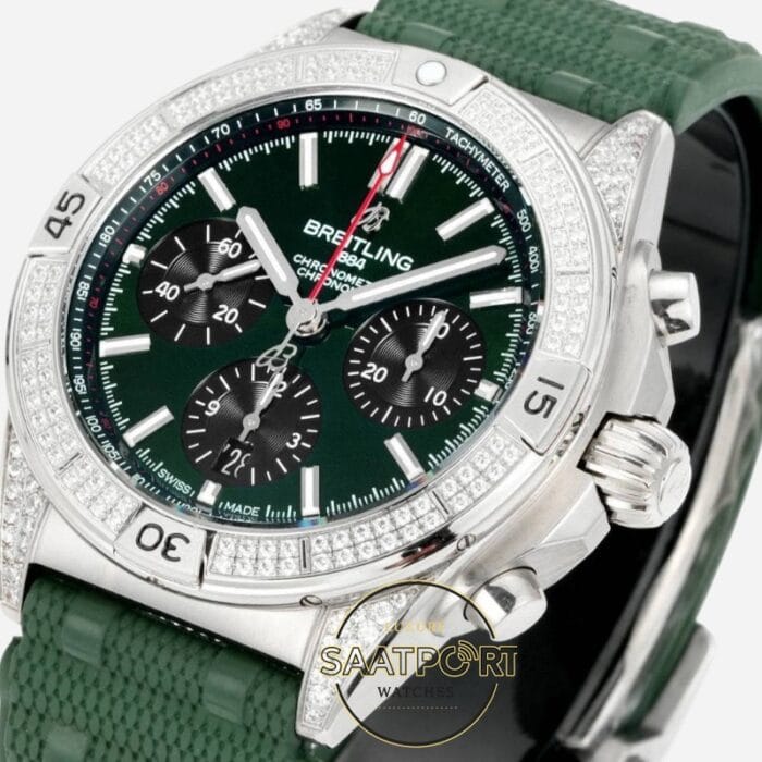 Breitling Chronomat 42 Calibre B01 Yeşil Kadran AB0134101L2S1 Super Clone ETA