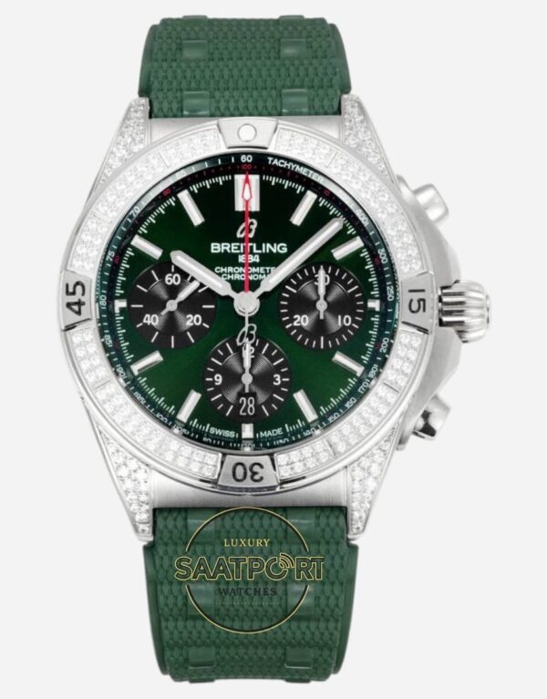 Breitling Chronomat 42 Calibre B01 Yeşil Kadran AB0134101L2S1 Super Clone ETA