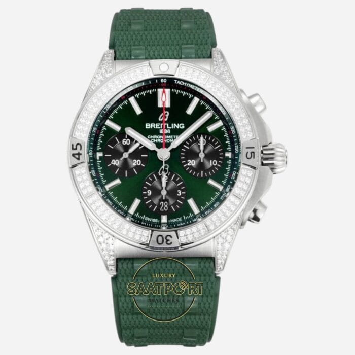 Breitling Chronomat 42 Calibre B01 Yeşil Kadran AB0134101L2S1 Super Clone ETA