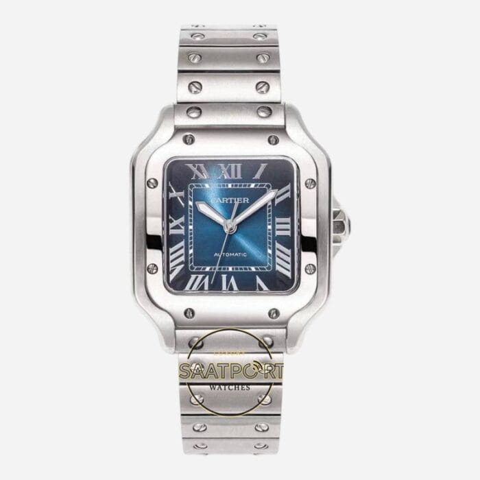 Cartier Santos 35mm WSSA0063 Roma Rakamlı Mavi Kadran 1847 MC Super Clone ETA