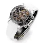 Rolex Daytona Juan Pablo Montoya İskelet Kadran Beyaz Kauçuk 4130 Super Clone ETA