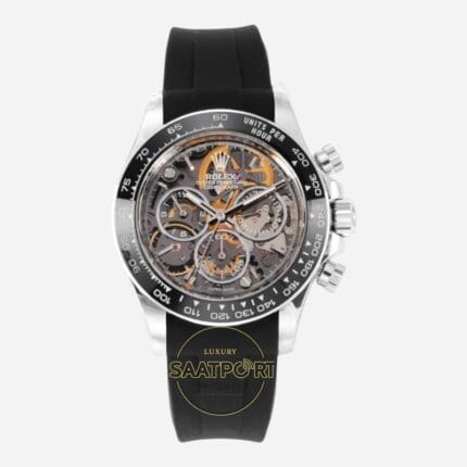 Rolex Daytona Juan Pablo Montoya İskelet Kadran Siyah Kauçuk 4130 Super Clone
