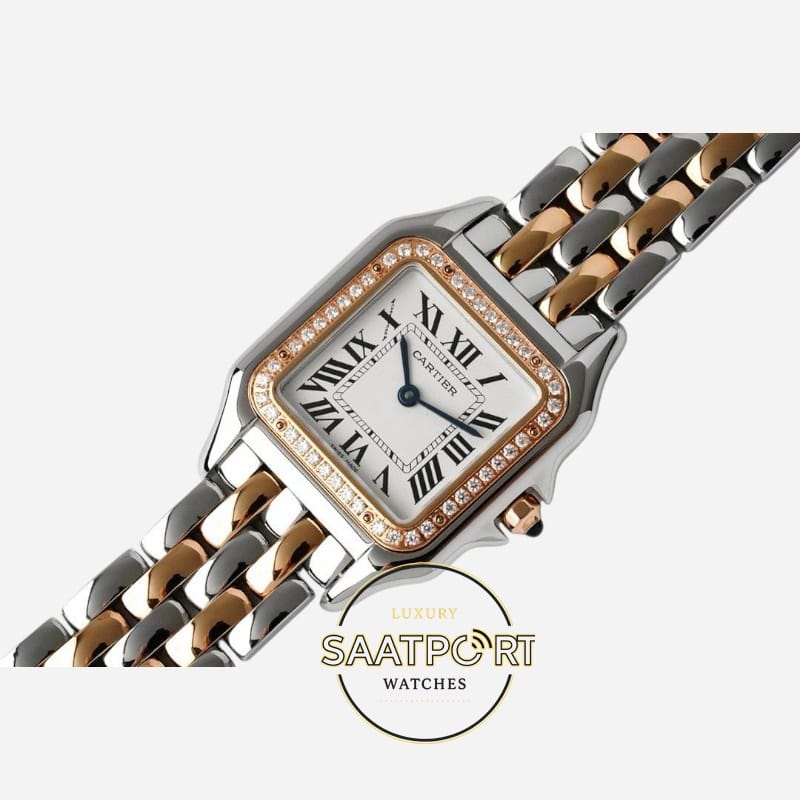 Panthère de Cartier W3PN0010 Two Tone Rose 27 mm x 37 mm Quartz Super Clone ETA