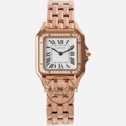 Panthère de Cartier WJPN0072 Taşlı Bezel Rose Kasa 27 mm x 37 mm Quartz Super Clone ETA
