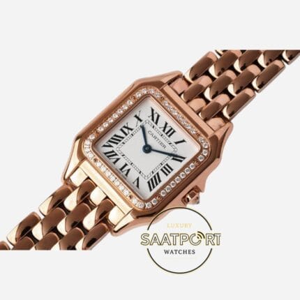 Panthère de Cartier WJPN0072 Taşlı Bezel Rose Kasa 27 mm x 37 mm Quartz Super Clone ETA