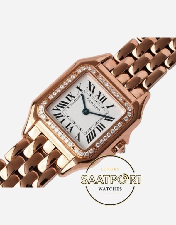 Panthère de Cartier WJPN0072 Taşlı Bezel Rose Kasa 27 mm x 37 mm Quartz Super Clone ETA