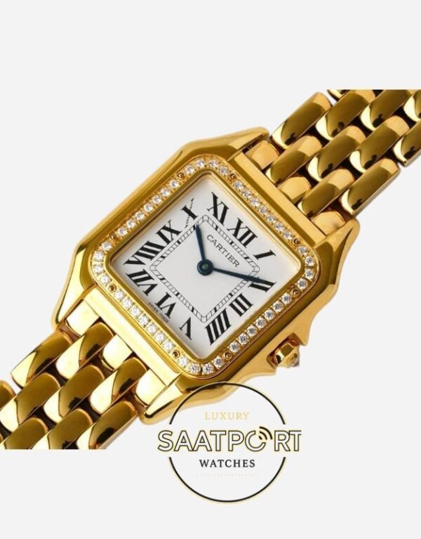 Panthère de Cartier WJPN0085 Taşlı Bezel Full Gold 27 mm x 37 mm Quartz Super Clone ETA