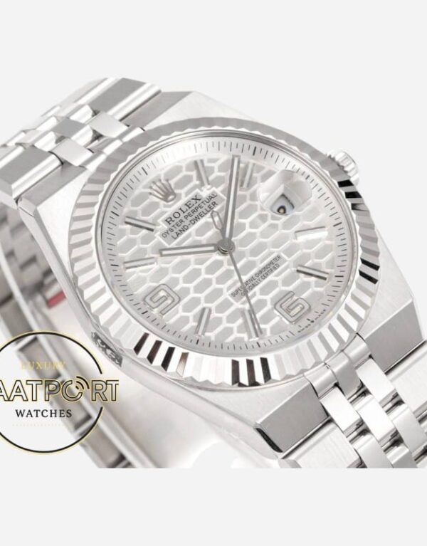 Rolex 127334 Land Dweller 40 mm Beyaz Petek Kadran 904L Jubilee 7135 Super Clone ETA