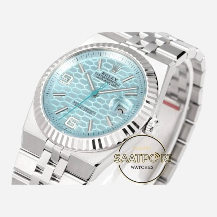 Rolex Land Dweller 127336 40 mm Buz Mavisi Kadran 904L Jubilee 7135 Super Clone ETA